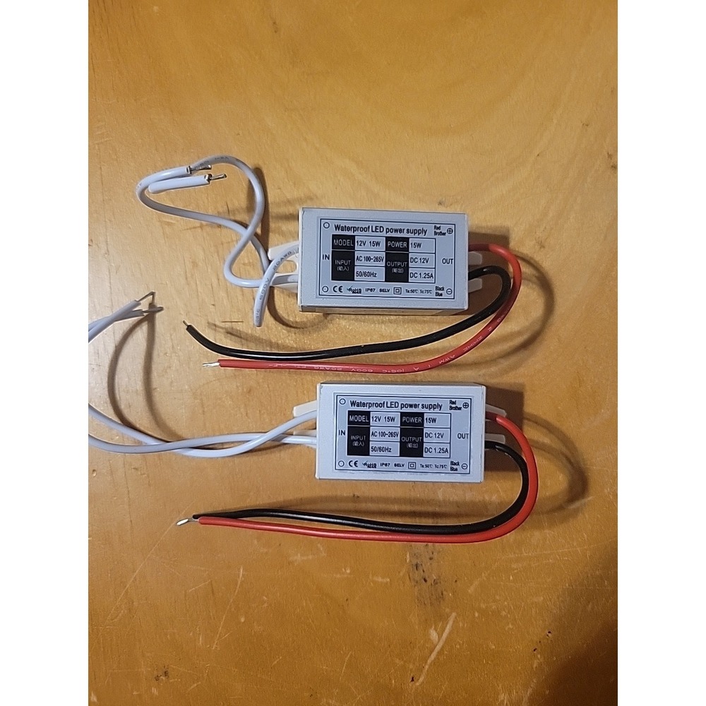 Lustaled DC 12V Power Supply‎ Driver Transformer - 15W Waterproof IP67 120VAC...
